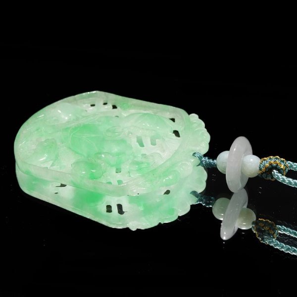 画像3: ネックレス 天然翡翠 蓮 ミャンマー産 ヒスイ 人生 成功 守護 パワーストーン 天然石 品番:17028 (3)