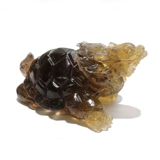 置物 龍亀 ロングイ ローズクォーツ 約26〜35mm 品番： 1153511535