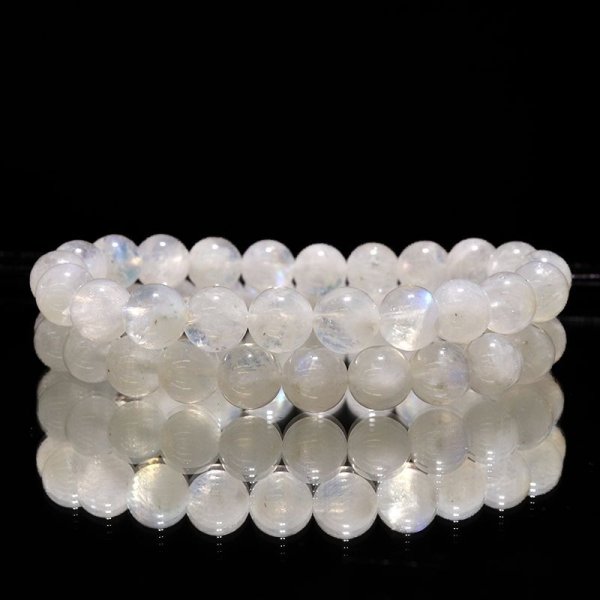 画像3: ブレス　ムーンストーン（ホワイトラブラドライト）＜インド産＞　丸　約8.5mm　平和　穏やかさ　癒し　恋愛　パワーストーン　天然石　品番：17114 (3)