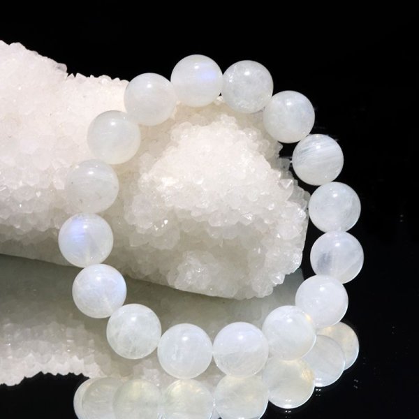 画像5: ブレス　ムーンストーン（ホワイトラブラドライト）＜インド産＞　丸　約12.5mm　平和　穏やかさ　癒し　恋愛　パワーストーン　天然石　品番：17119 (5)