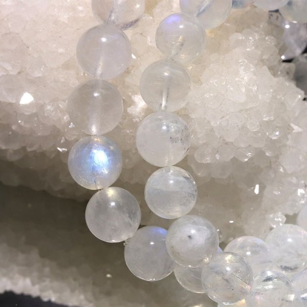 画像4: ブレス　レインボームーンストーン（ホワイトラブラドライト）＜スリランカ産＞　丸　約9.5mm　人間の情緒　社交性　喜び　パワーストーン　天然石　品番：17127 (4)