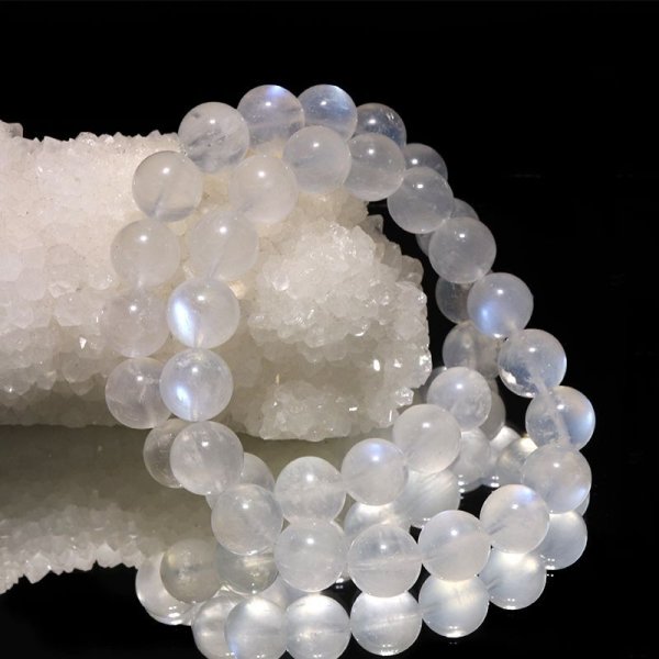画像5: ブレス　ムーンストーン（ペリステライト）＜スリランカ産＞　丸　約11mm　平和　穏やかさ　癒し　恋愛　パワーストーン　天然石　品番：17133 (5)