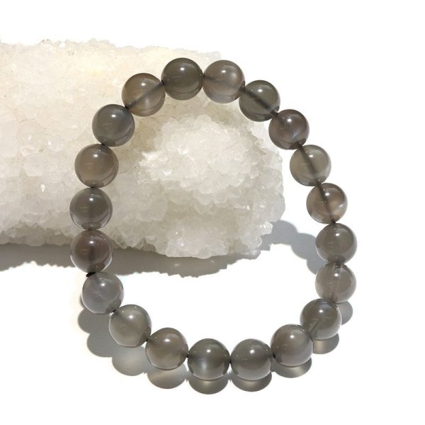 画像5: ブレス　グレームーンストーン＜スリランカ産＞　丸　約9.5mm　人間の情緒　社交性　喜び　パワーストーン　天然石　品番：17131 (5)