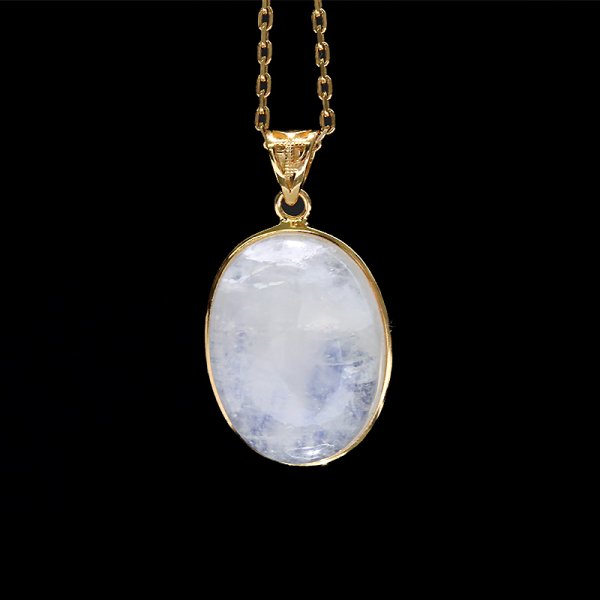 画像3: 【自社製アクセサリー10点以上でクーポン使用後30％OFF対象商品（クーポン番号：AC30）】ペンダントトップ　ロイヤルブルームーンストーン　オーバルカット　スリランカ産　silver925　ゴールド　ケース付き　日本製　人間の情緒　社交性　喜び　パワーストーン　天然石　品番：17135 (3)