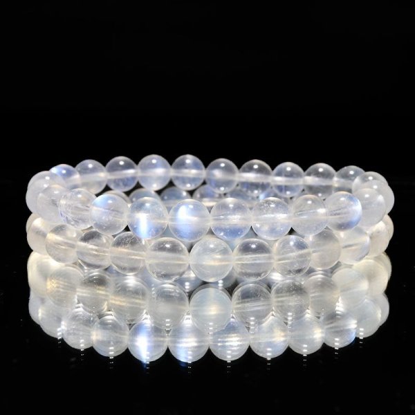 画像3: ブレス　ムーンストーン（ペリステライト）＜スリランカ産＞　丸　約7.5mm　平和　穏やかさ　癒し　恋愛　パワーストーン　天然石　品番：17132 (3)