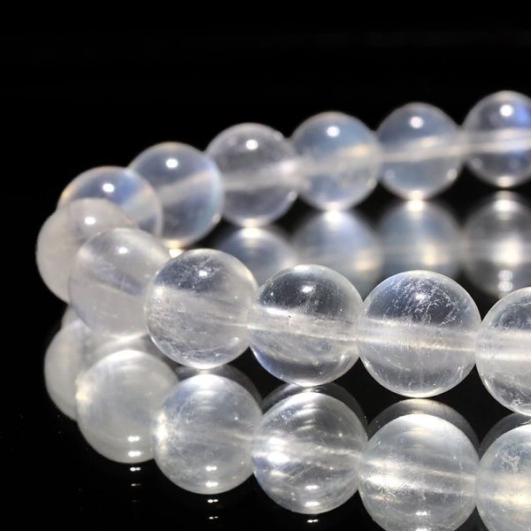 画像2: ブレス　ムーンストーン（ペリステライト）＜スリランカ産＞　丸　約7.5mm　平和　穏やかさ　癒し　恋愛　パワーストーン　天然石　品番：17132 (2)