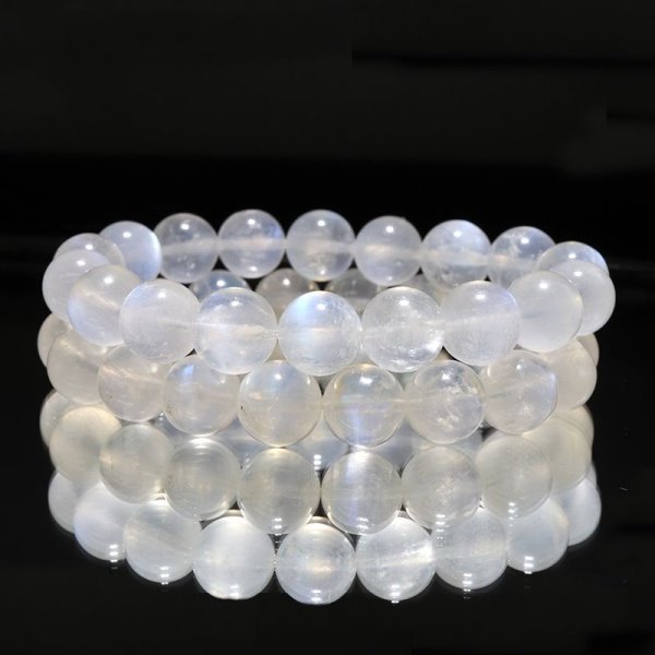 画像3: ブレス　ムーンストーン（ペリステライト）＜スリランカ産＞　丸　約11mm　平和　穏やかさ　癒し　恋愛　パワーストーン　天然石　品番：17133 (3)