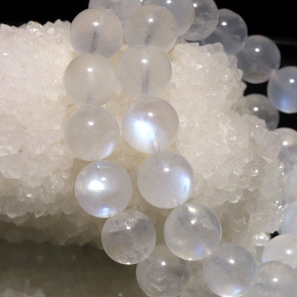 画像4: ブレス　ムーンストーン（ペリステライト）＜スリランカ産＞　丸　約11mm　平和　穏やかさ　癒し　恋愛　パワーストーン　天然石　品番：17133 (4)