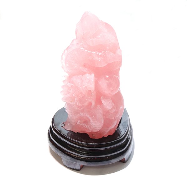 画像5: 置物　ローズクォーツ　龍　ブラジル産　台付き　風水　運気　金運　財運　浄化　クォーツ　パワーストーン　天然石　品番：17145 (5)