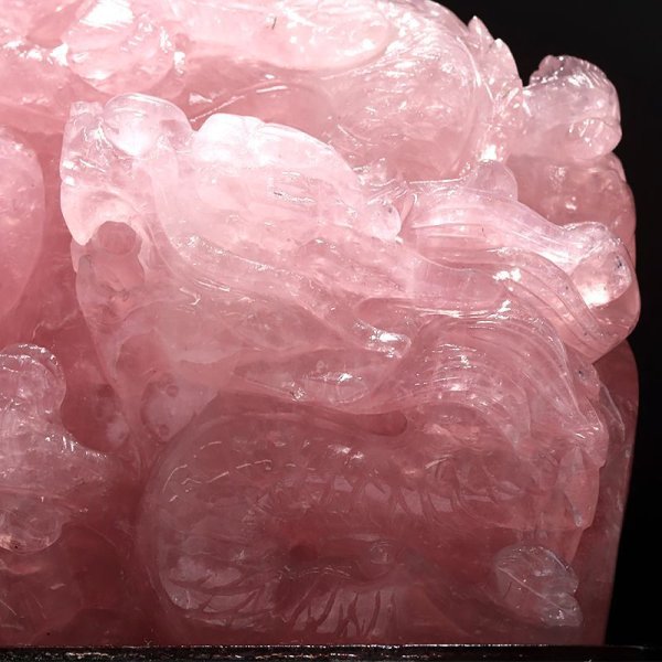 画像3: 置物　ローズクォーツ　龍　ブラジル産　台付き　風水　運気　金運　財運　浄化　クォーツ　パワーストーン　天然石　品番：17162 (3)