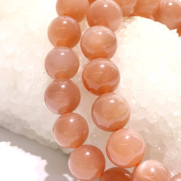 画像4: ブレス　オレンジムーンストーン＜インド産＞　丸　約10mm　人間の情緒　社交性　喜び　パワーストーン　天然石　品番：17210 (4)