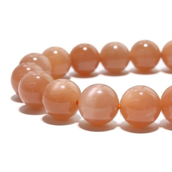 画像2: ブレス　オレンジムーンストーン＜インド産＞　丸　約10mm　人間の情緒　社交性　喜び　パワーストーン　天然石　品番：17210 (2)