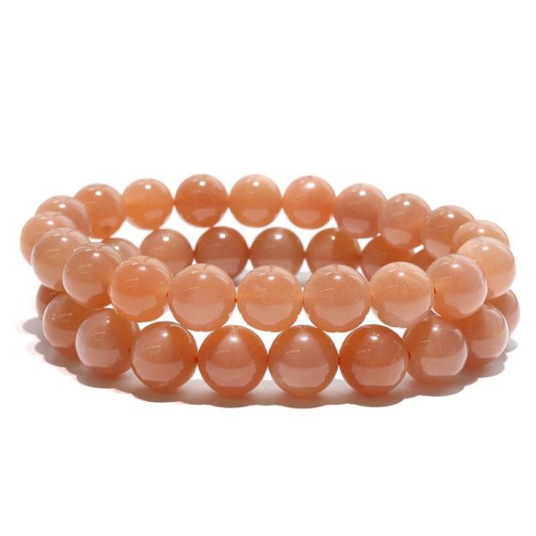 画像3: ブレス　オレンジムーンストーン＜インド産＞　丸　約10mm　人間の情緒　社交性　喜び　パワーストーン　天然石　品番：17210 (3)