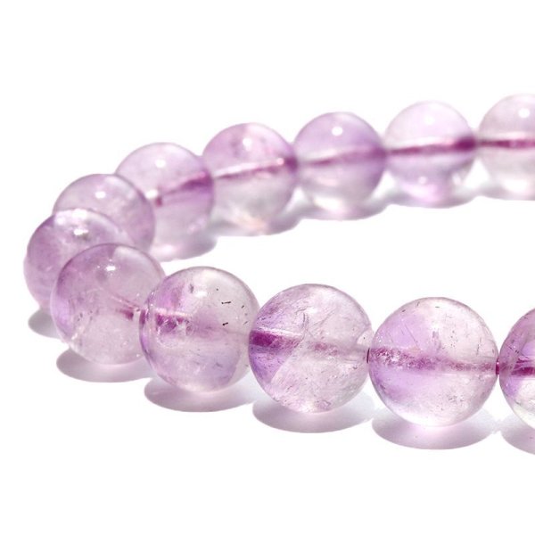 画像2: ブレス　アメジストエレスチャル＜ブラジル産＞　丸　約9mm　2月誕生石　愛　守護石　癒し　浄化　パワーストーン　天然石　品番：17283 (2)