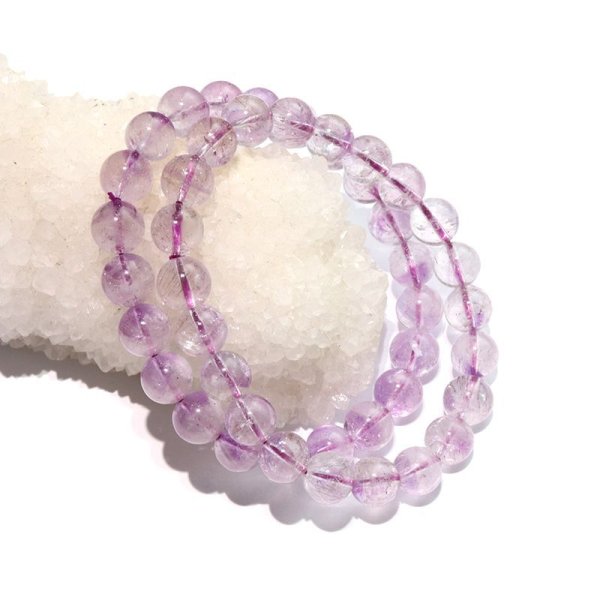 画像5: ブレス　アメジストエレスチャル＜ブラジル産＞　丸　約9mm　2月誕生石　愛　守護石　癒し　浄化　パワーストーン　天然石　品番：17283 (5)