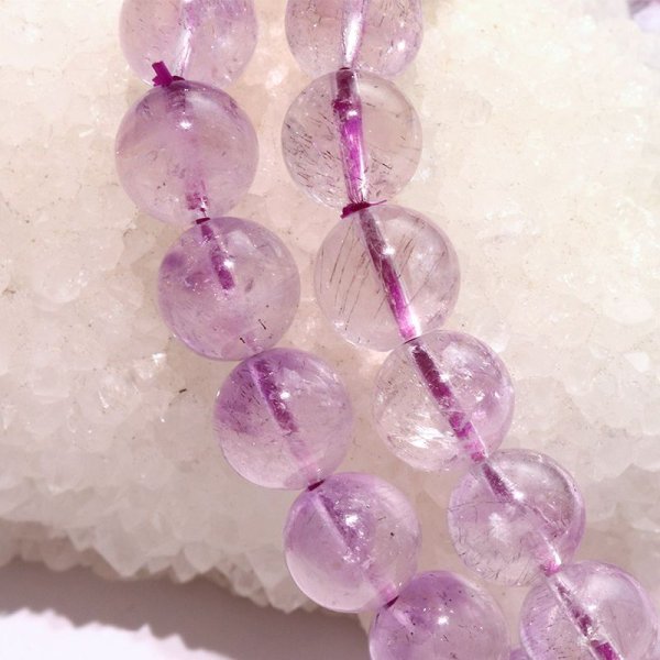 画像4: ブレス　アメジストエレスチャル＜ブラジル産＞　丸　約9mm　2月誕生石　愛　守護石　癒し　浄化　パワーストーン　天然石　品番：17283 (4)