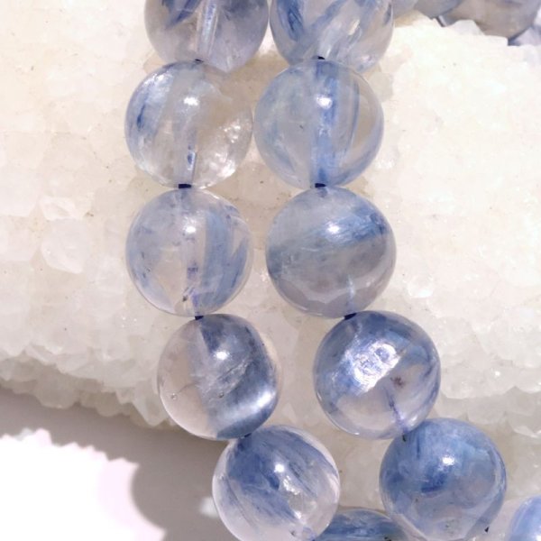 画像4: ブレス　カイヤナイトインクォーツ＜ブラジル産＞　丸　約11.5mm　コミュニケーション　自己表現　探求心　パワーストーン　天然石　品番：17318 (4)