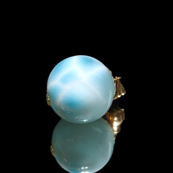 画像2: ペンダントトップ　ラリマー　ドミニカ共和国産　K18　ゴールド　不安をやわらげる　浄化　パワーストーン　天然石　品番：17342 (2)