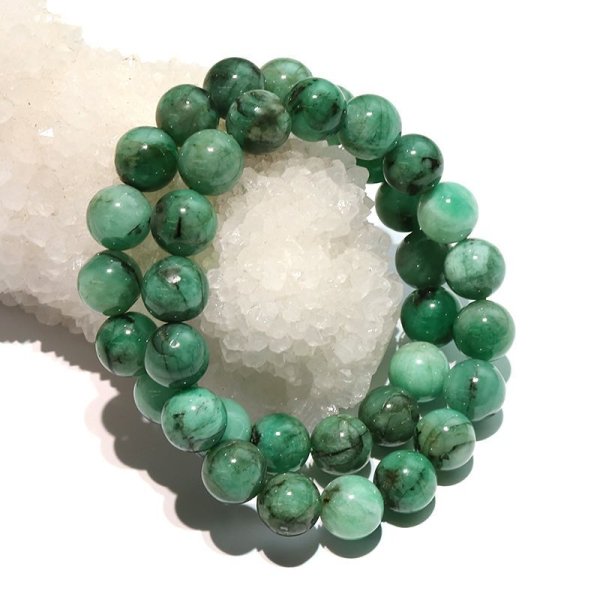 画像5: ブレス　エメラルド＜ブラジル産＞　丸　約10.5mm　幸運　愛　希望　パワーストーン　天然石　品番：17336 (5)