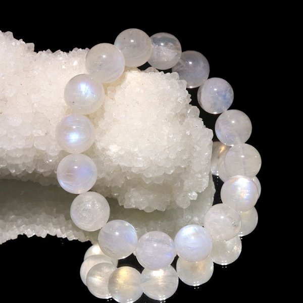 画像5: ブレス　ムーンストーン＜インド産＞　丸　約13.5mm　人間の情緒　社交性　喜び　パワーストーン　天然石　品番：17360 (5)