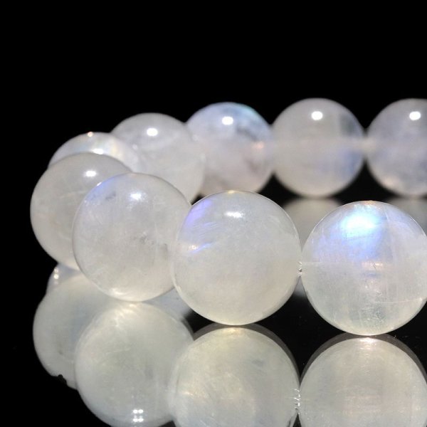 画像2: ブレス　ムーンストーン＜インド産＞　丸　約13.5mm　人間の情緒　社交性　喜び　パワーストーン　天然石　品番：17360 (2)