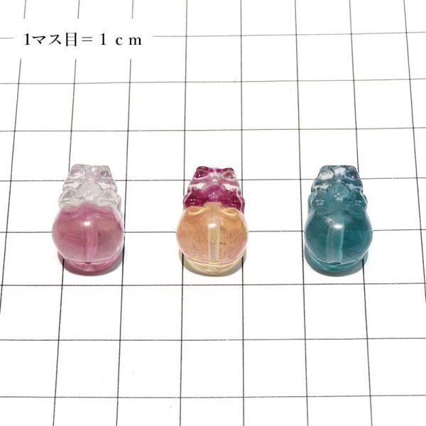 画像6: ミニ彫り物 フローライト ヒキュウ 穴あり ミニ 貔貅 風水 財運 金運 財福 癒し 浄化 パワーストーン 天然石 品番:17408 (6)