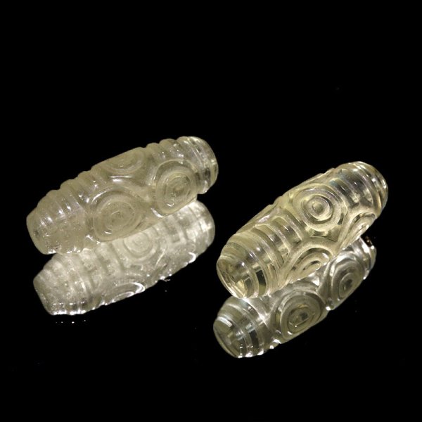 画像2: 天珠　リビアングラス　龍眼　約23.5〜25.5×10mm　ポジティブ　直感力　ヒーリング　パワーストーン　天然石　品番：17434 (2)