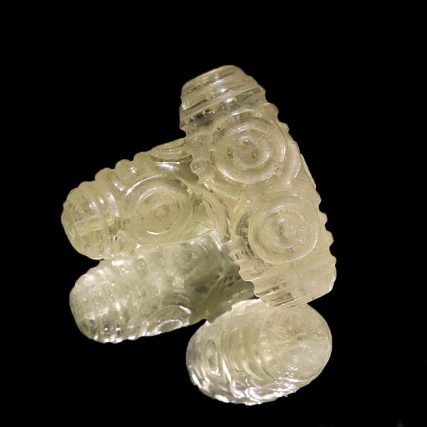 画像1: 天珠　リビアングラス　龍眼　約26.0〜27.5×10.5〜11〜11.5mm　ポジティブ　直感力　ヒーリング　パワーストーン　天然石　品番：17439 (1)