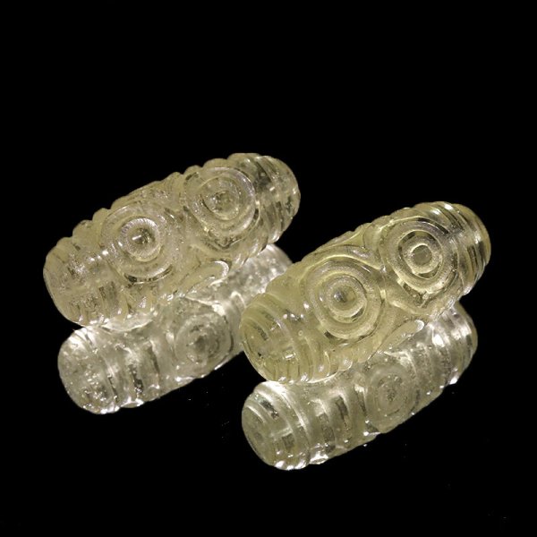 画像2: 天珠 リビアングラス 龍眼 約26.0〜27.5×11.5〜12mm ポジティブ 直感力 ヒーリング パワーストーン 天然石 品番:17440 (2)
