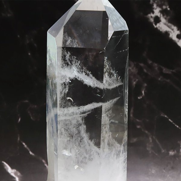 画像3: 置物 水晶 六角柱 ブラジル産 台付き 浄化 クォーツ パワーストーン 天然石  品番:17453 (3)