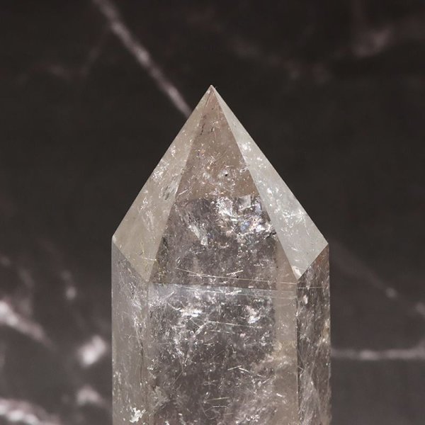 画像2: 置物 水晶 六角柱 ブラジル産 台付き 浄化 クォーツ パワーストーン 天然石  品番:17452 (2)