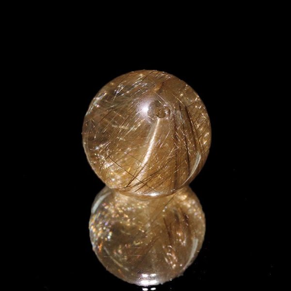 画像2: 丸玉 シルバールチル<ブラジル産> 丸 約20mm 穴あき 金運 仕事運 パワーストーン 天然石 品番:17464 (2)