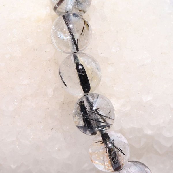 画像4: ブレス　ブラックルチル＜ブラジル産＞　丸　約8.5mm　浄化　純化　パワーストーン　天然石　品番：17504 (4)