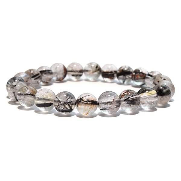 画像3: ブレス　ブラックルチル＜ブラジル産＞　丸　約8.5mm　浄化　純化　パワーストーン　天然石　品番：17504 (3)