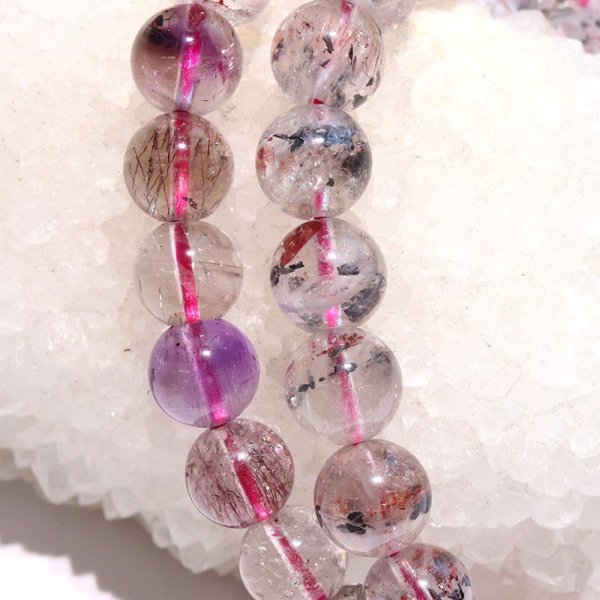 画像4: ブレス　スーパーセブン＜ブラジル産＞　丸　約7mm　能力開花　総合運　愛　調和　開運　浄化　パワーストーン　天然石　品番：17517 (4)