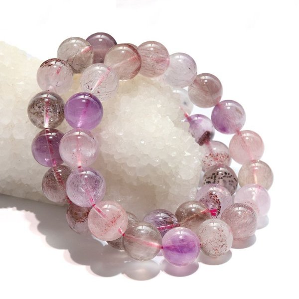 画像5: ブレス　スーパーセブン＜ブラジル産＞　丸　約12mm　能力開花　総合運　愛　調和　開運　浄化　パワーストーン　天然石　品番：17518 (5)