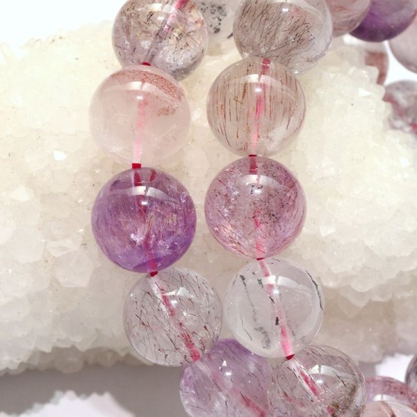 画像4: ブレス　スーパーセブン＜ブラジル産＞　丸　約13mm　能力開花　総合運　愛　調和　開運　浄化　パワーストーン　天然石　品番：17519 (4)