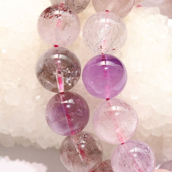 画像4: ブレス　スーパーセブン＜ブラジル産＞　丸　約12mm　能力開花　総合運　愛　調和　開運　浄化　パワーストーン　天然石　品番：17518 (4)