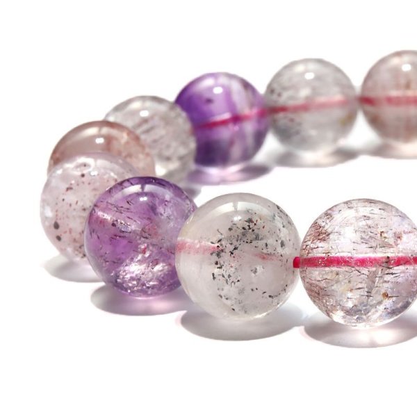 画像2: ブレス　スーパーセブン＜ブラジル産＞　丸　約13mm　能力開花　総合運　愛　調和　開運　浄化　パワーストーン　天然石　品番：17519 (2)