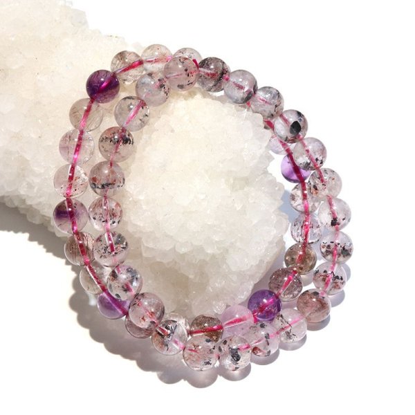 画像5: ブレス　スーパーセブン＜ブラジル産＞　丸　約7mm　能力開花　総合運　愛　調和　開運　浄化　パワーストーン　天然石　品番：17517 (5)