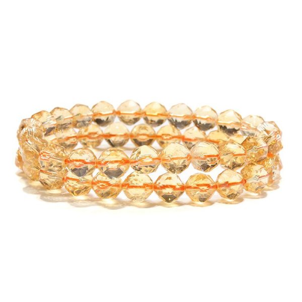 画像3: ブレス　シトリン＜ブラジル産＞　スターカット　約8mm　幸運　金運　仕事運　パワーストーン　天然石　品番：17527 (3)