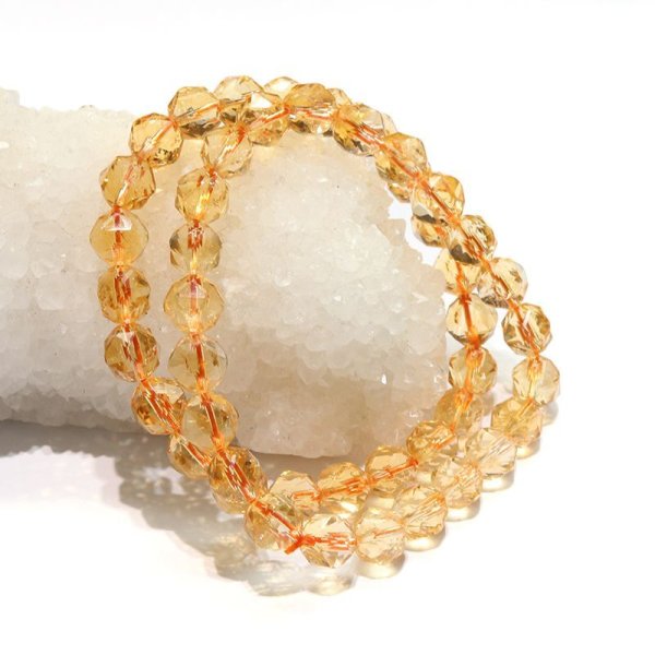 画像5: ブレス　シトリン＜ブラジル産＞　スターカット　約8mm　幸運　金運　仕事運　パワーストーン　天然石　品番：17527 (5)
