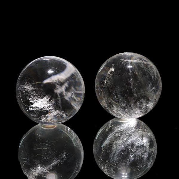 画像2: 丸玉 水晶 約30mm ブラジル産 浄化 クォーツ パワーストーン 天然石 品番:17557 (2)