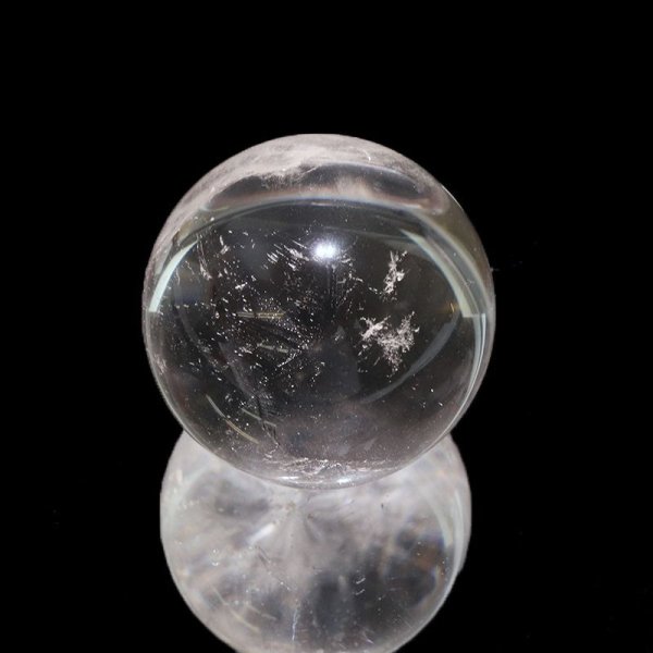 画像2: 丸玉 水晶 約32mm ブラジル産 浄化 クォーツ パワーストーン 天然石 品番:17552 (2)