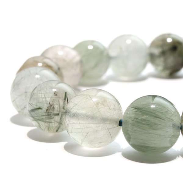 画像2: ブレス　ザギマウンテンクォーツ＜パキスタン産＞　ブルー　丸　約10.5mm　浄化　活力　パワーストーン　天然石　品番：17568 (2)