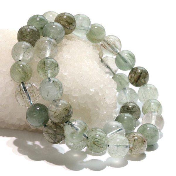 画像5: ブレス　ザギマウンテンクォーツ＜パキスタン産＞　ブルー　丸　約10.5mm　浄化　活力　パワーストーン　天然石　品番：17568 (5)