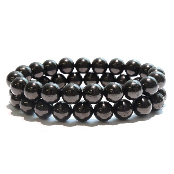 画像3: ブレス　ジェット＜中国産＞　丸　約10mm　漆黒の宝石　魔除け　パワーストーン　天然石　品番：17584 (3)