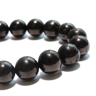 ブレス ジェット＜中国産＞ 丸 約8mm 日本製 漆黒の宝石 魔除け