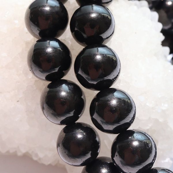画像4: ブレス　ジェット＜中国産＞　丸　約10mm　漆黒の宝石　魔除け　パワーストーン　天然石　品番：17584 (4)