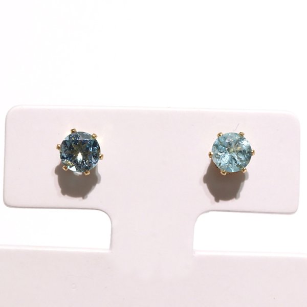 画像4: ピアス　サンタマリアアクアマリン　約4mm　突き刺し型　ステンレス　ゴールド　日本製　生命　幸福　富　パワーストーン　天然石　品番：17599 (4)